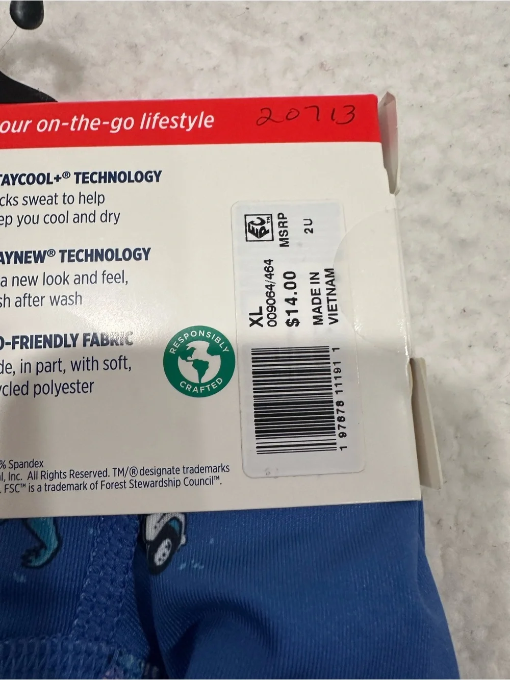 Jockey Blue Boxer Briefs with Golfer Print